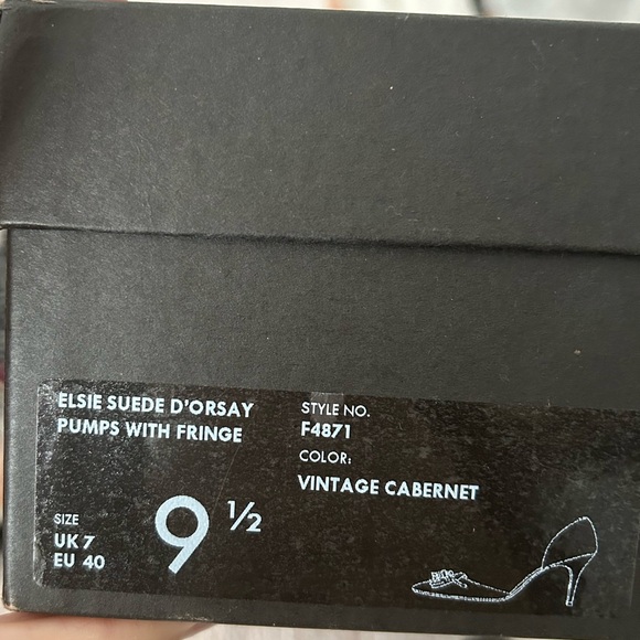 J. Crew Elsie Suede D’orsay Pumps with fringe in Vintage Cabernet - Picture 3 of 6